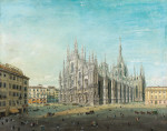 ₴ Репродукция городской пейзаж от 247 грн.: Пьяцца дель Дуомо, Милан