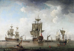 ₴ Картина морской пейзаж художника от 189 грн.: Военные корабли в гавани