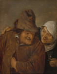 ₴ Картина бытового жанра известного художника от 186грн.: Два крестьянина с бокалом вина