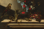 ₴ Репродукция натюрморт от 217 грн.: Натюрморт с артишоками и попугаем