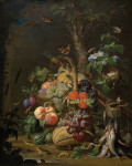 ₴ Картина натюрморт известного художника от 183 грн.: Фрукты, рыба и гнездо