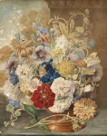 ₴ Репродукция натюрморт от 356 грн.: Цветы в терракотовой вазе