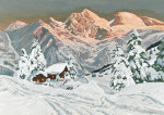 ₴ Картина пейзаж пейзаж известного художника от 173 грн: Альпийское сияние в Ферлайтене - Группа Глокнер