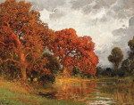 ₴ Картина пейзаж пейзаж відомого художника від 186 грн: Лісовий ставок в вечірньому світлі