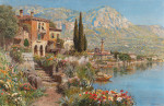 ₴ Картина пейзаж пейзаж відомого художника від 159 грн: Вид на Ріва на озері Гарда