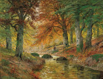 ₴ Картина пейзаж пейзаж відомого художника від 186 грн: Збирач хмизу в осінньому лісі
