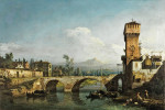 ₴ Картина міський пейзаж відомого художника від 164 грн.: Каприччіо з річкою і мостом