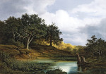 ₴ Картина пейзаж художника от 175 грн.: Дубы у воды