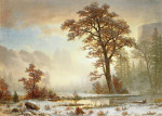 ₴ Картина пейзаж известного художника от 190 грн.: Долина Йосемити, первый снегопад года