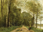 ₴ Картина пейзаж відомого художника від 189 грн.: Літній пейзаж з стежкою і озером