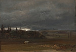 ₴ Репродукция пейзаж от 381 грн.: Поля под Дрезденом с белым конем
