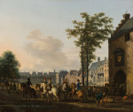 ₴ Картина городской пейзаж художника от 208 грн.: Охотничий отряд возле Хофвейвера в Гааге, вид с Плац