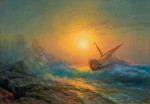 ₴ Купить картину море известного художника от 175 грн.: Бурное море на закате