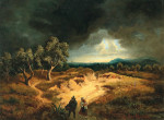 ₴ Купить картину пейзаж художника от 184 грн: Дорога домой в приближающемся шторме