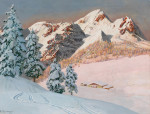 ₴ Картина пейзаж пейзаж известного художника от 189 грн: Вид на Блиндекальм в Зальцкаммергуте