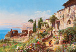 ₴ Картина пейзаж пейзаж известного художника от 170 грн: Вид на театр в Таормине