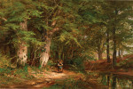 ₴ Картина пейзаж пейзаж известного художника от 184 грн: Собиратель хвороста в осеннем лесу