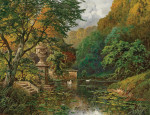 ₴ Картина пейзаж пейзаж известного художника от 189 грн: Лебеди на замковом озере