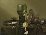 ₴ Картина натюрморт известного художника от 189 грн.: Натюрморт с устрицами, роммером, лимоном и серебряной чашей