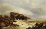 ⚓ Картина море известного художника от 179 грн.: Скалистый берег в полосе прибоя