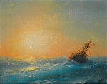 ₴ Купить картину море известного художника от 209 грн.: Корабль на закате