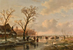 ₴ Картина пейзаж известного художника от 189 грн.: Конькобежцы на замершей реке