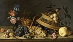 ₴ Репродукція картини натюрморт від 193 грн.: Натюрморт з квітами, фруктами, черепашками і комахами
