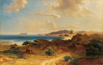 ₴ Картина пейзаж художника від 184 грн.: Пляж в Естепона з видом на гібралтарську скелю