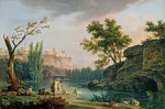 ₴ Картина пейзаж известного художника от 184 грн.: Летний вечер, пейзаж в Италии