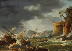 ₴ Картини морський пейзаж відомого художника від 194 грн.: Шторм з корабельною аварією у берега