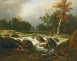 ₴ Картина пейзаж художника от 209 грн.: Охотники у ручья