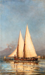 ⚓Картина морской пейзаж художника от 146 грн.: Парусная лодка, Неаполь