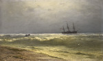 ₴ Купить картину море известного художника от 169 грн.: Морской пейзаж с судном