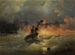 ₴ Купити картину море відомого художника від 209 грн.: Корабель в морі на заході