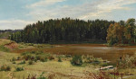 ₴ Картина пейзаж известного художника от 164 грн: Река на опушке леса