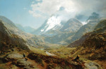 ₴ Картина пейзаж художника от 179 грн.: Пастушка высоко в горах