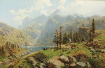₴ Картина пейзаж художника от 179 грн.: Мургзее в Швейцарии, Гларис