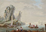 ⚓Картина морской пейзаж художника от 189 грн.: Морской залив с большими скалами