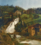 ₴ Картина пейзаж известного художника от 192 грн.: Водопад Вильдбад-Гаштайн
