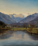 ₴ Картина пейзаж известного художника от 204 грн.: Вид на озеро Альтаусзее и Дахштайн