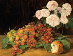 ₴ Купити натюрморт відомого художника від 217 грн.: Натюрморт з трояндами, полуницею і хлібом