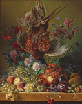 ₴ Картина натюрморт известного художника от 213 грн.: Цветы и фрукты с дичью