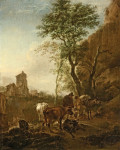 ₴ Картина пейзаж художника известного художника от 213 грн.: Итальянский пейзаж с коровами