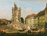 ₴ Картина міський пейзаж художника від 248 грн.: Руїни Кройцкірхе в Дрездені
