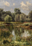₴ Репродукция пейзаж от 209 грн.: Лесной пруд с утками