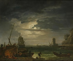 ₴ Картина морський пейзаж відомого художника від 254 грн.: Середземноморська затока в місячному сяйві