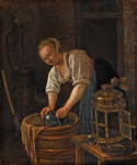 ₴ Картина побутовий жанр відомого художника від 234 грн.: Жінка, що чистить металеві вироби