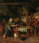 ₴ Картина бытовой жанр известного художника от 273 грн.: Сатир и крестьянская семья