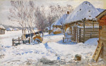₴ Картина пейзаж художника от 206 грн.: Загородный двор зимой