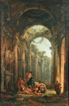 ₴ Картина пейзаж известного художника от 222 грн.: Классические руины с солдатами, играющими в азартные игры